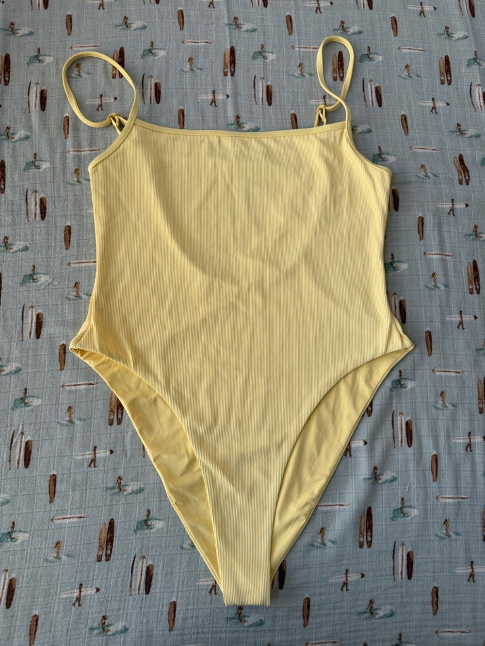 l*space Yellow Ribbed One-Piece Swimsuit-NWT